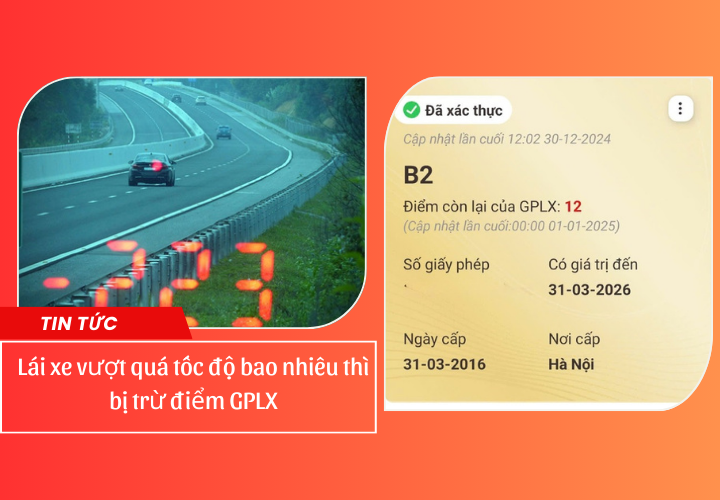 Chạy quá tốc độ có thể bị tước bằng lái nếu bị trừ quá nhiều điểm!